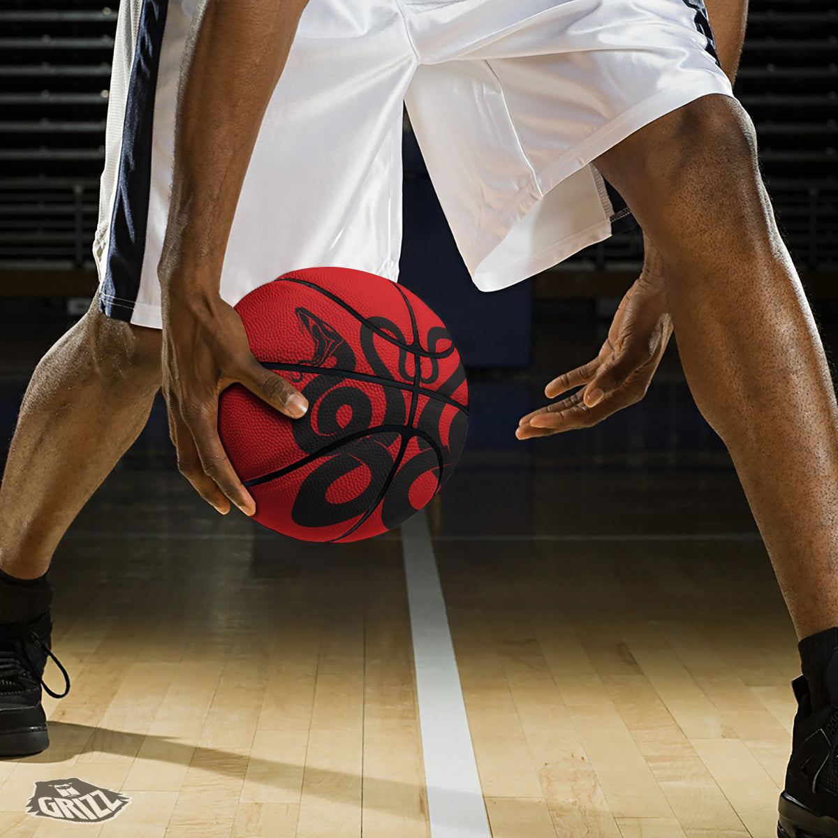 Red And Black Snakes Sign Print Basketball