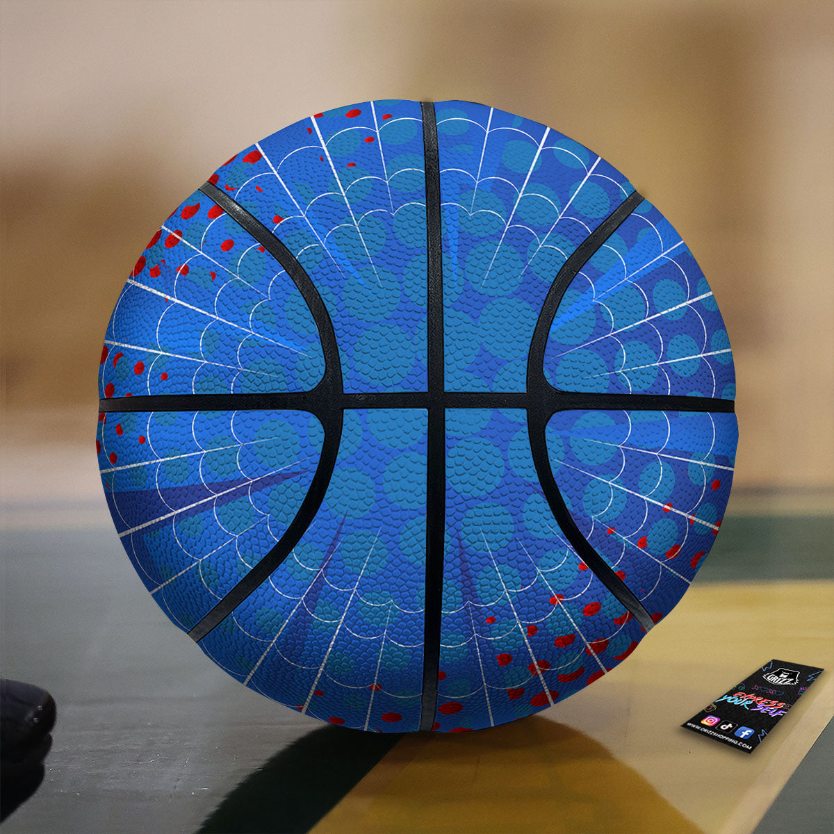 Red And Blue Spider Web Cartoon Print Basketball