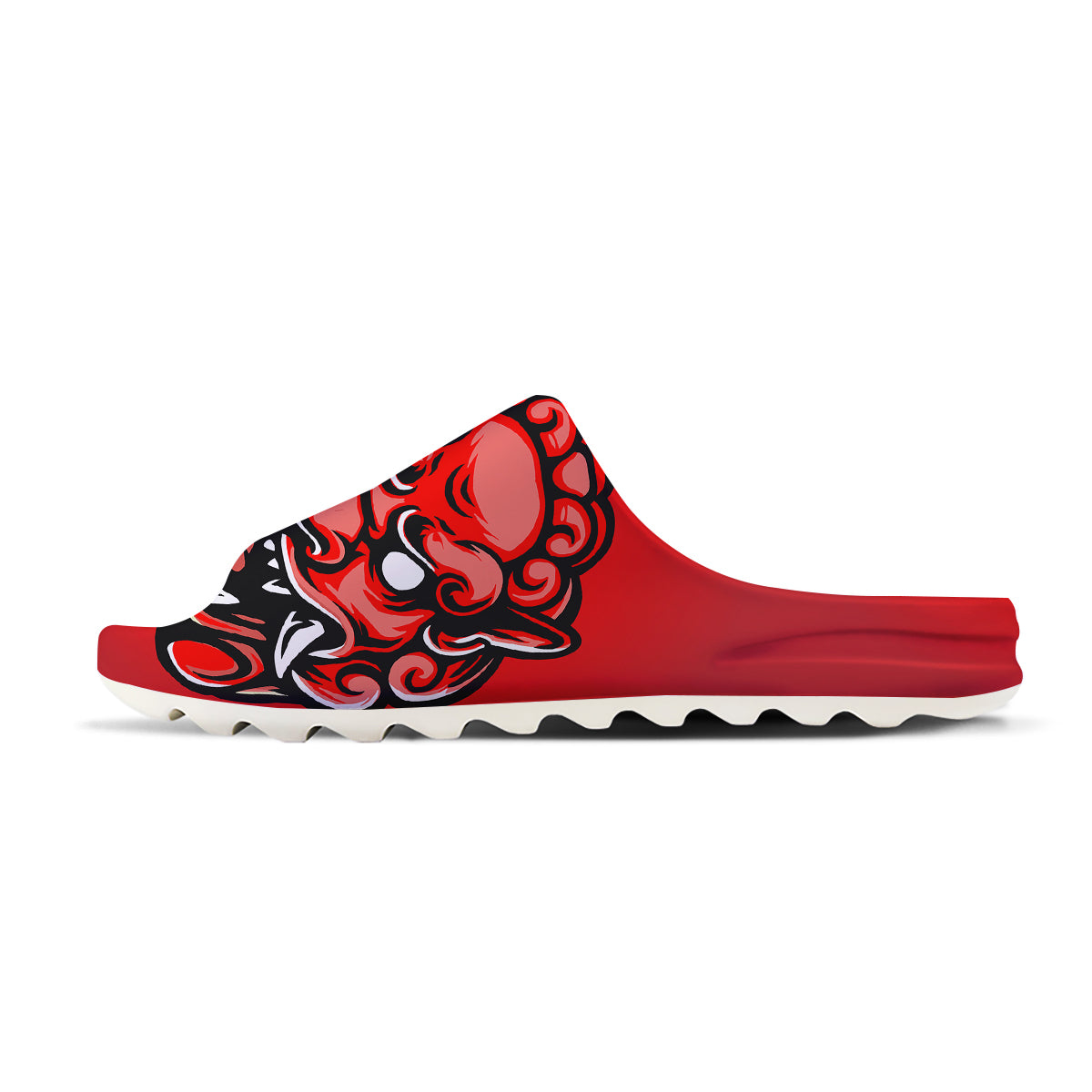 Red Foo Dog Print Sandals-grizzshop