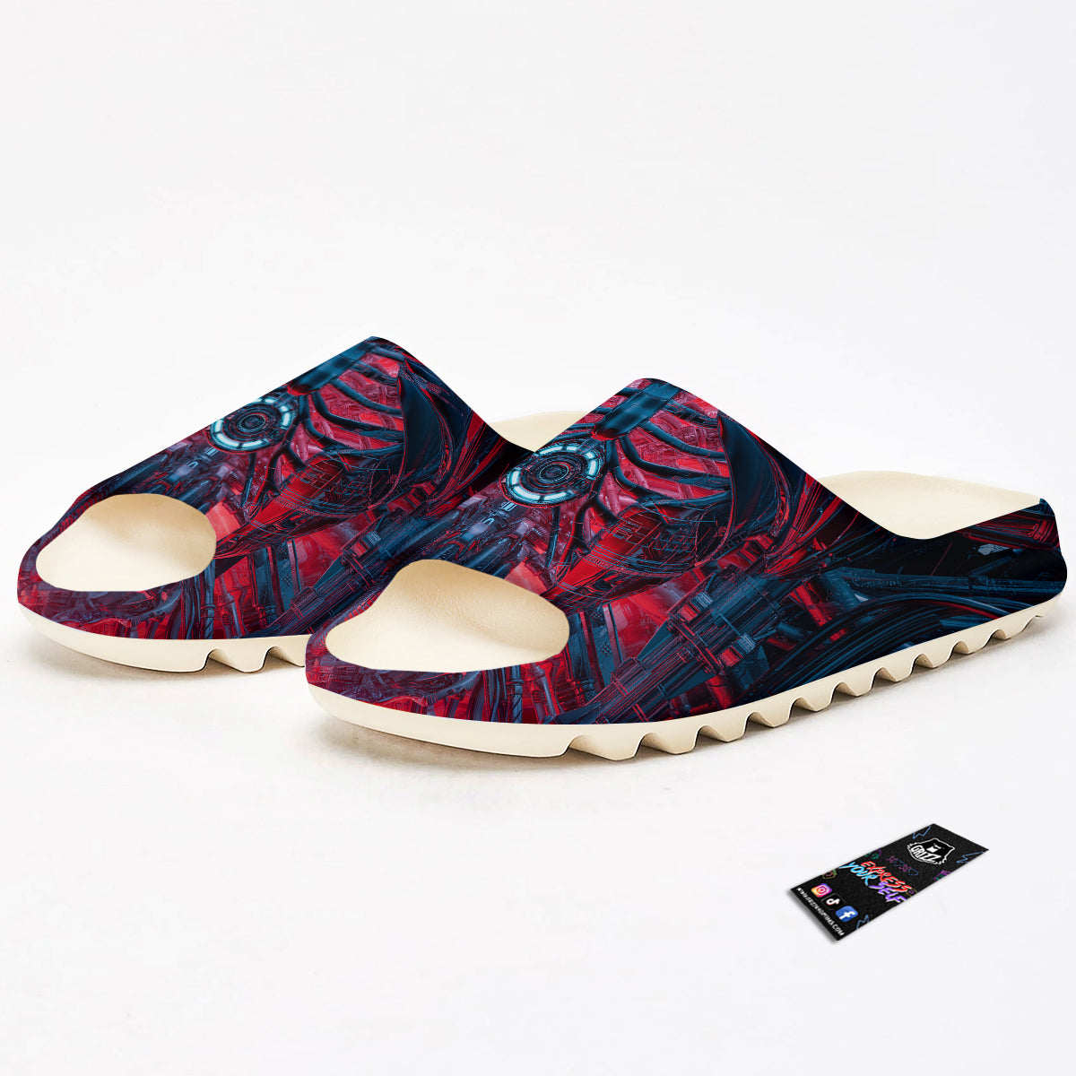 Red Robot Cyberpunk Print Sandals-grizzshop