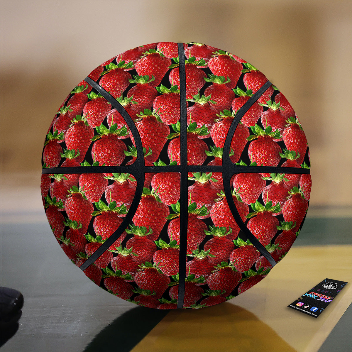 Red Strawberries Ripe Print Pattern Basketball