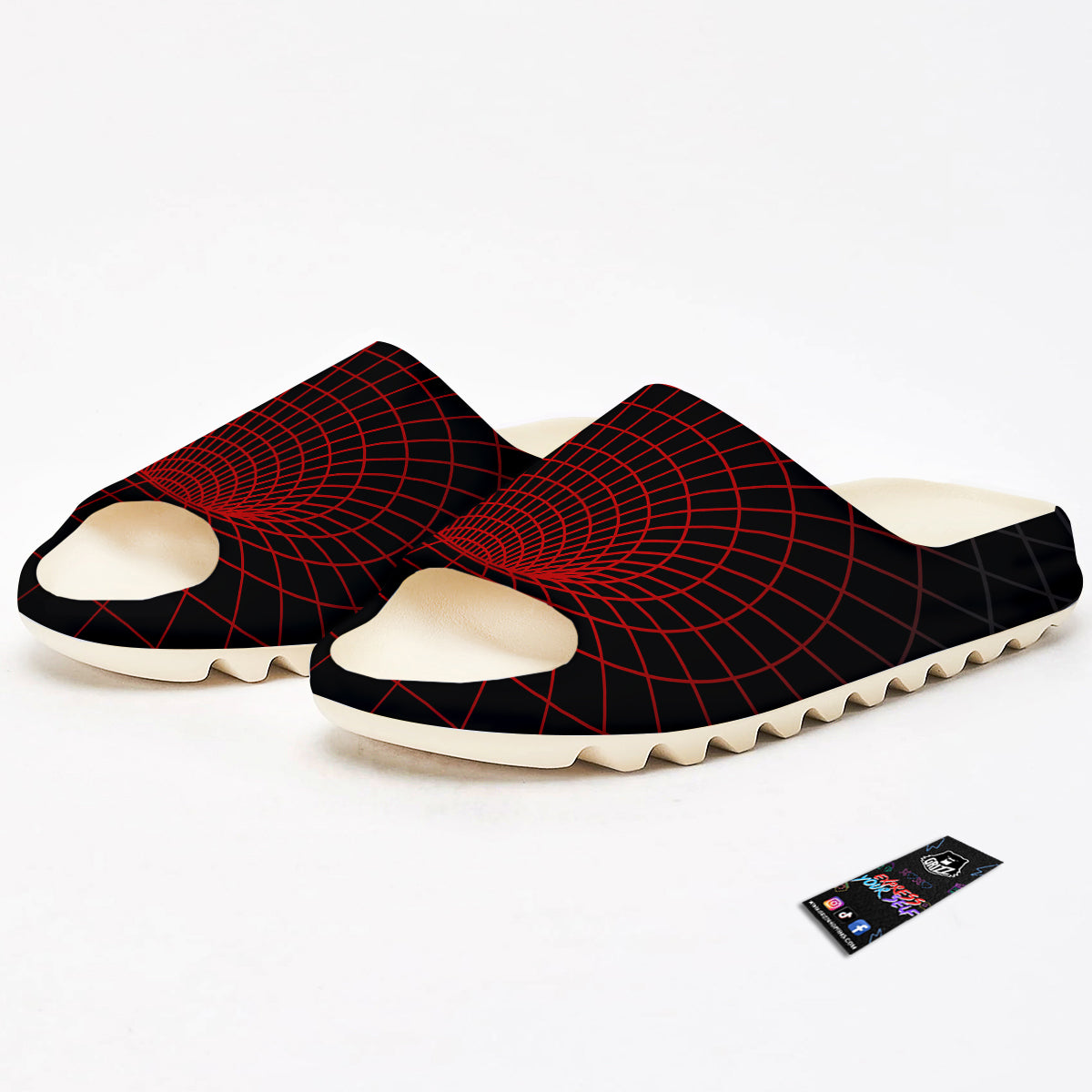 Red Techno Funnel Print Sandals-grizzshop