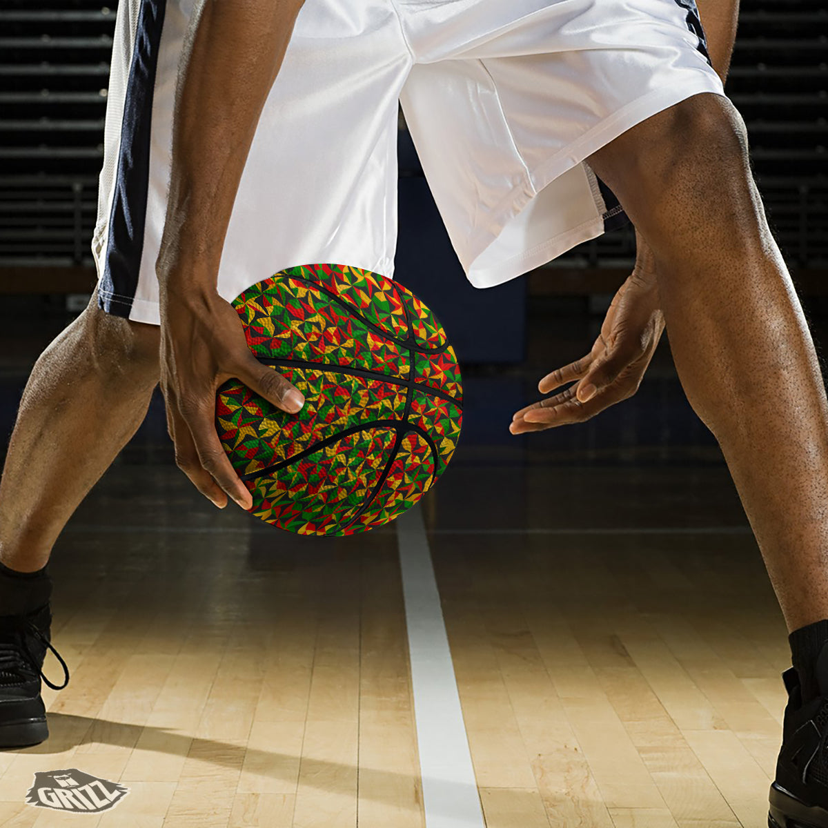 Reggae Abstract Geometric Print Pattern Basketball