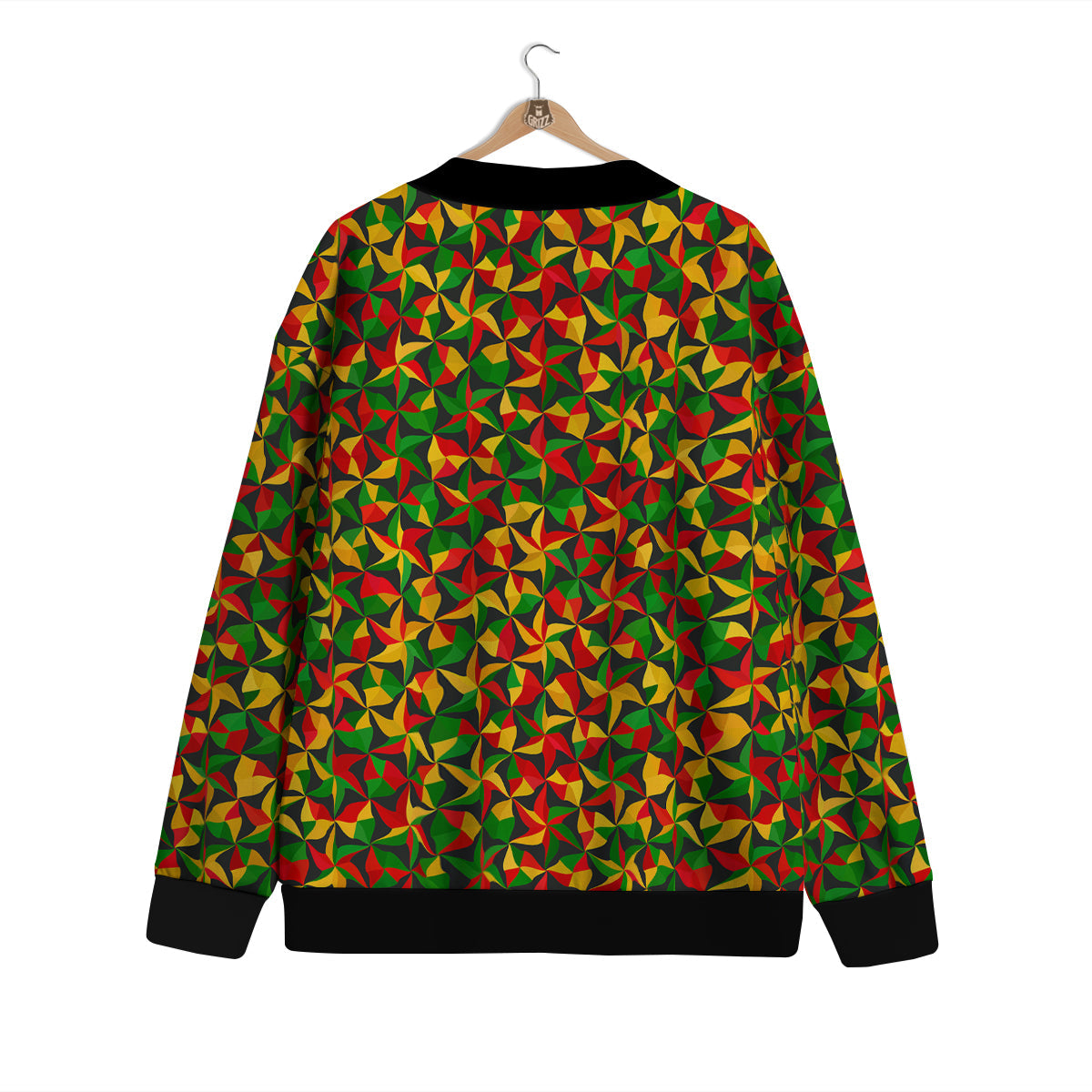 Reggae Abstract Geometric Print Pattern Cardigan-grizzshop