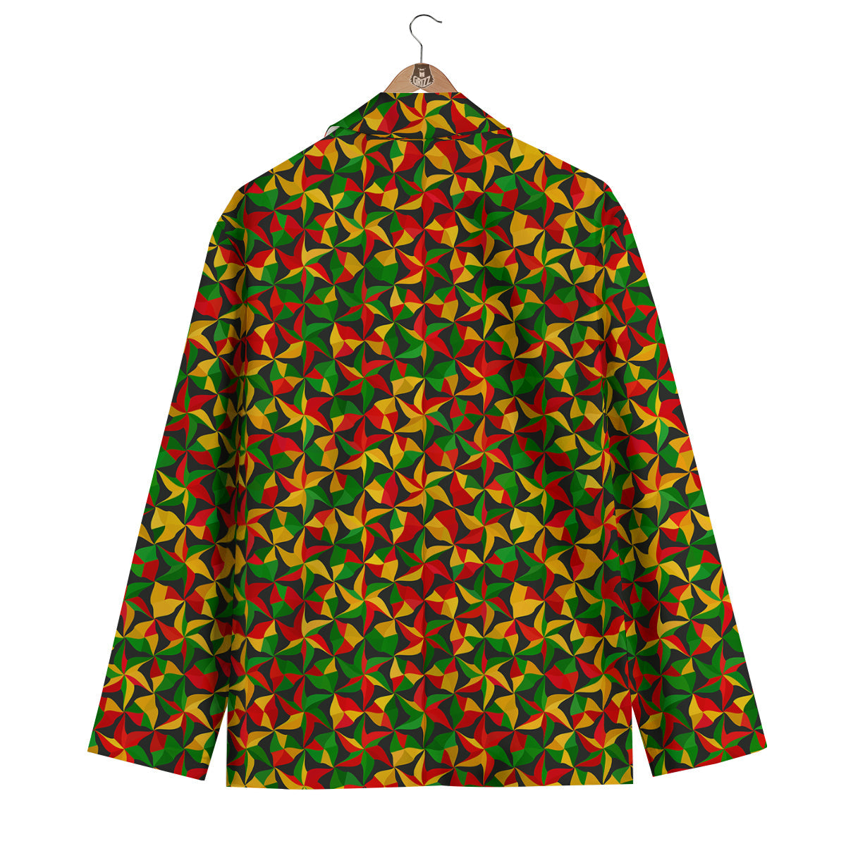 Reggae Abstract Geometric Print Pattern Men's Blazer-grizzshop