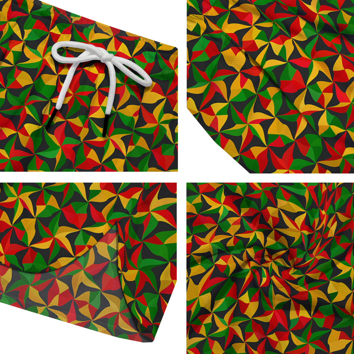 Reggae Abstract Geometric Print Pattern Men's Running Shorts-grizzshop