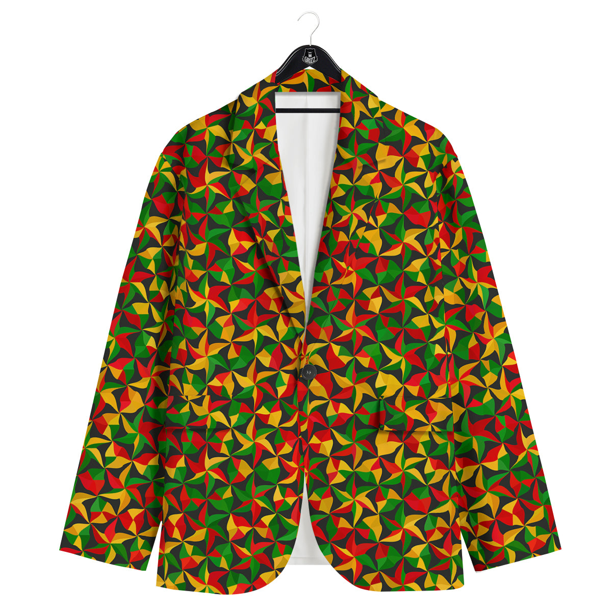 Reggae Abstract Geometric Print Pattern Men's Sport Coat-grizzshop