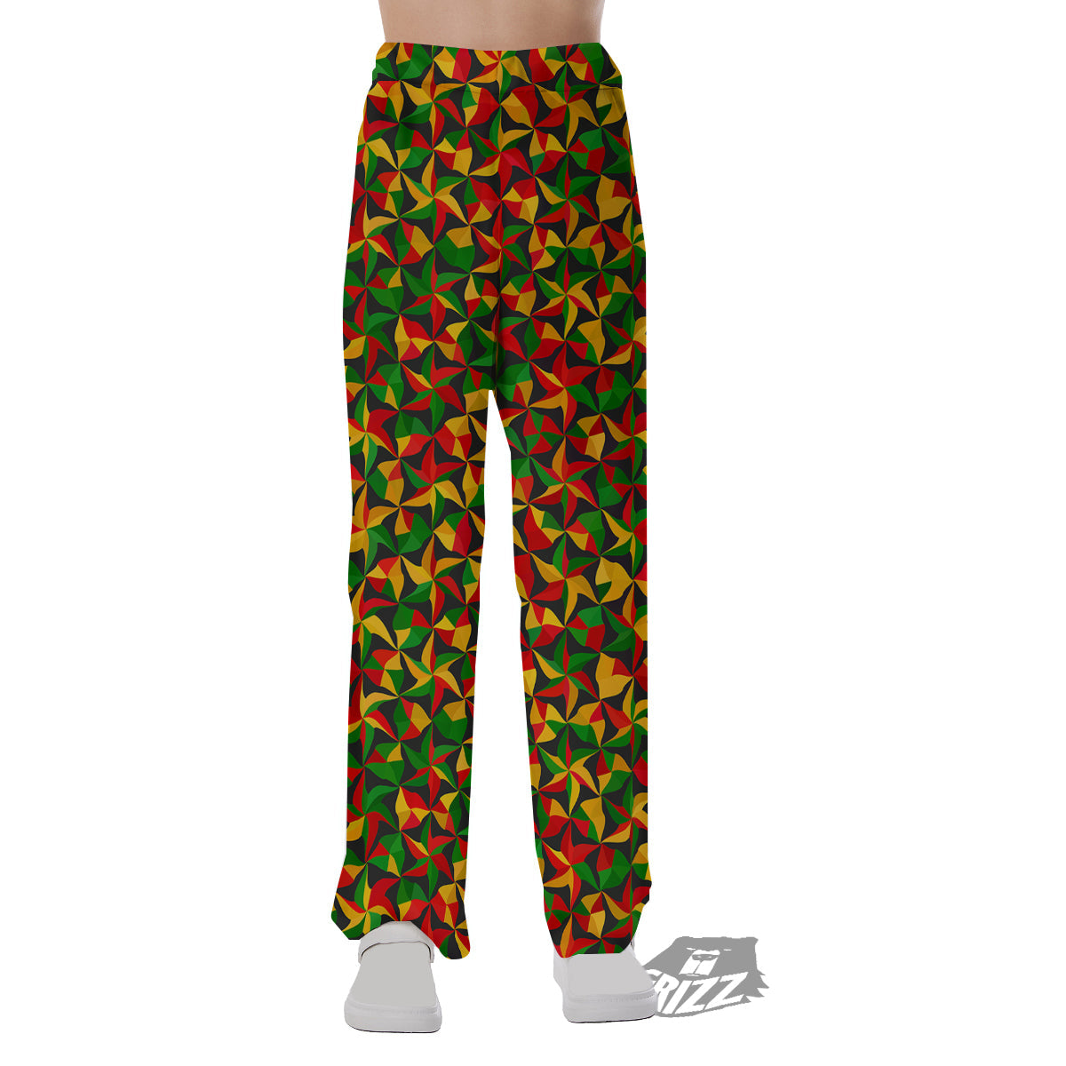 Reggae Abstract Geometric Print Pattern Pajama Pants-grizzshop