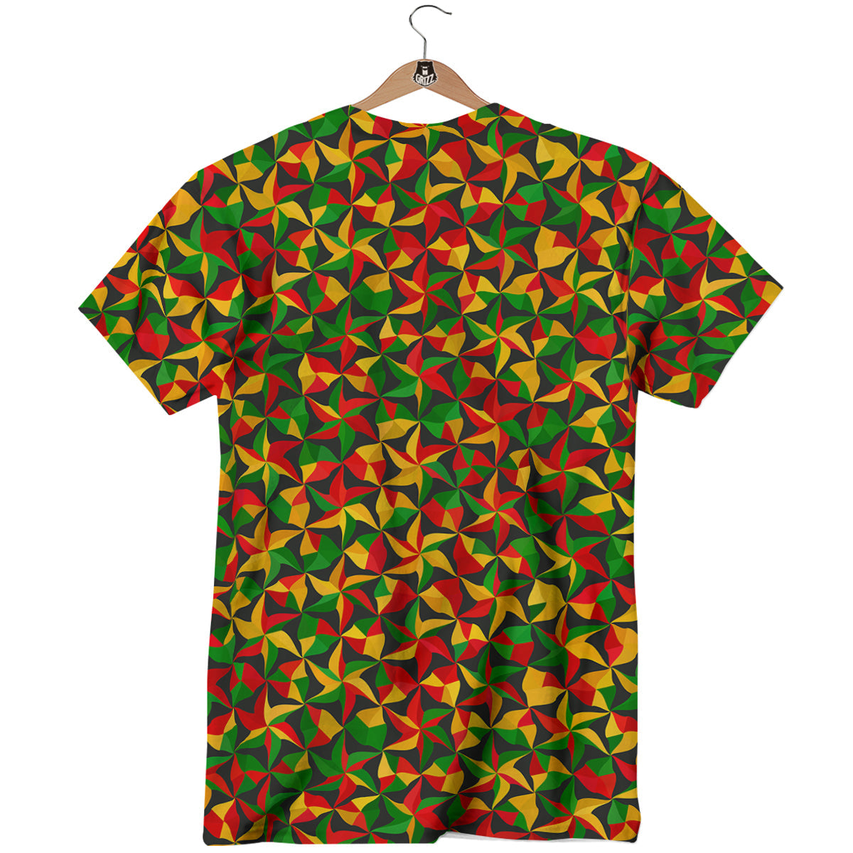 Reggae Abstract Geometric Print Pattern T-Shirt-grizzshop