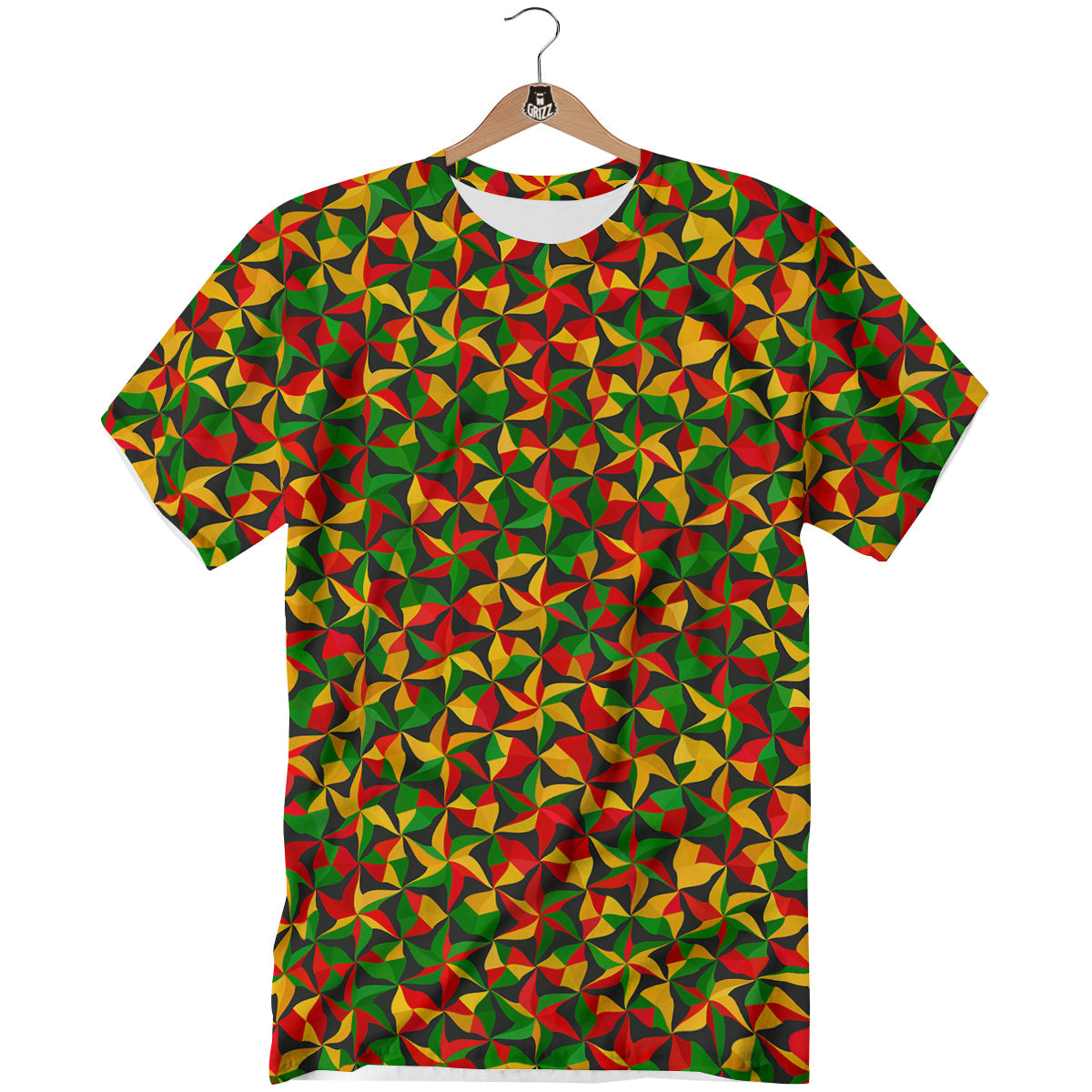 Reggae Abstract Geometric Print Pattern T-Shirt-grizzshop