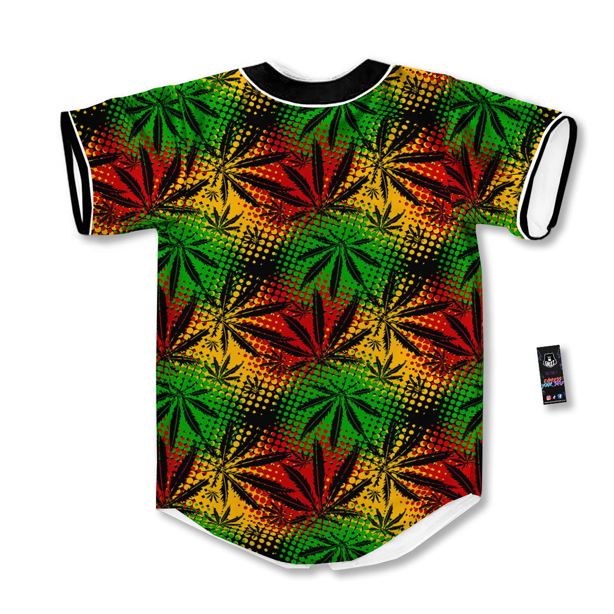 Reggae Abstract Print Pattern Baseball Jersey-grizzshop