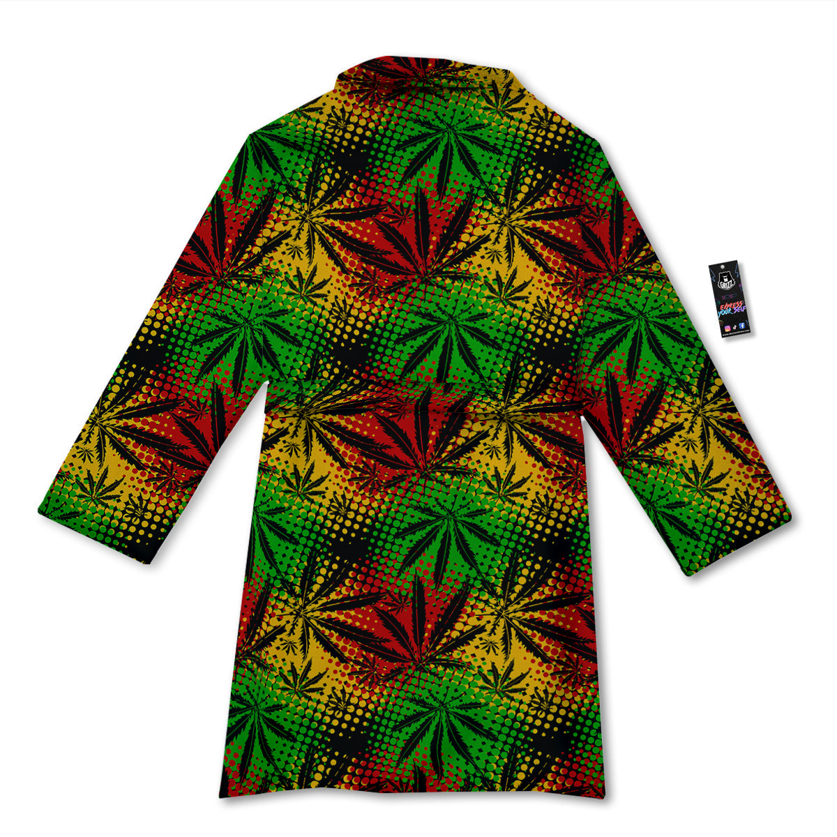 Reggae Abstract Print Pattern Bathrobe-grizzshop