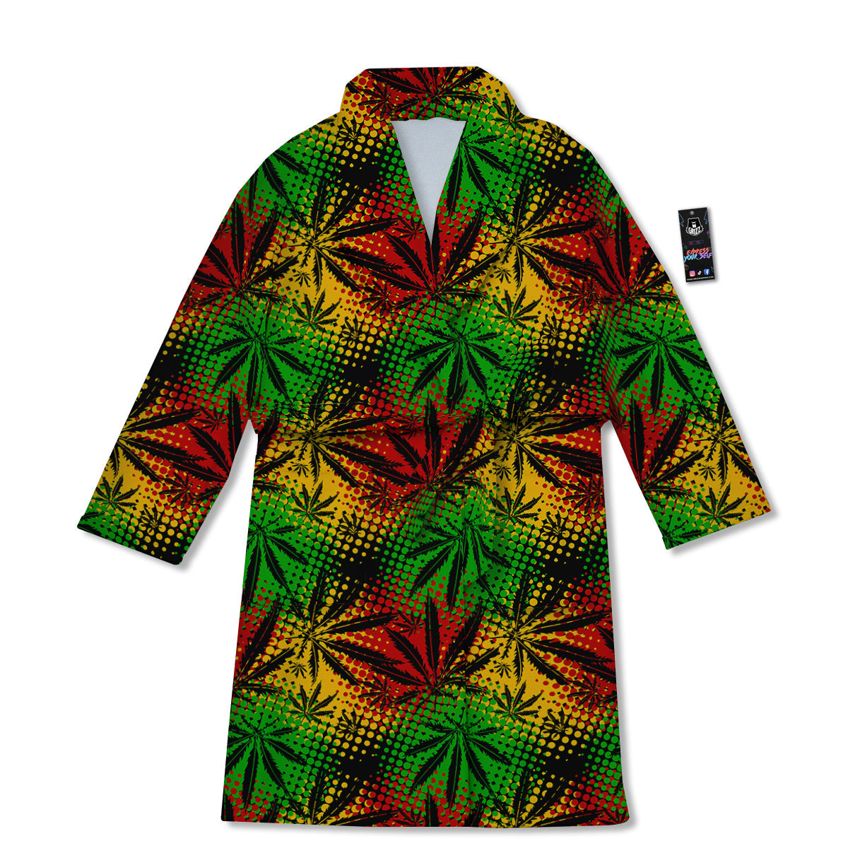 Reggae Abstract Print Pattern Bathrobe-grizzshop