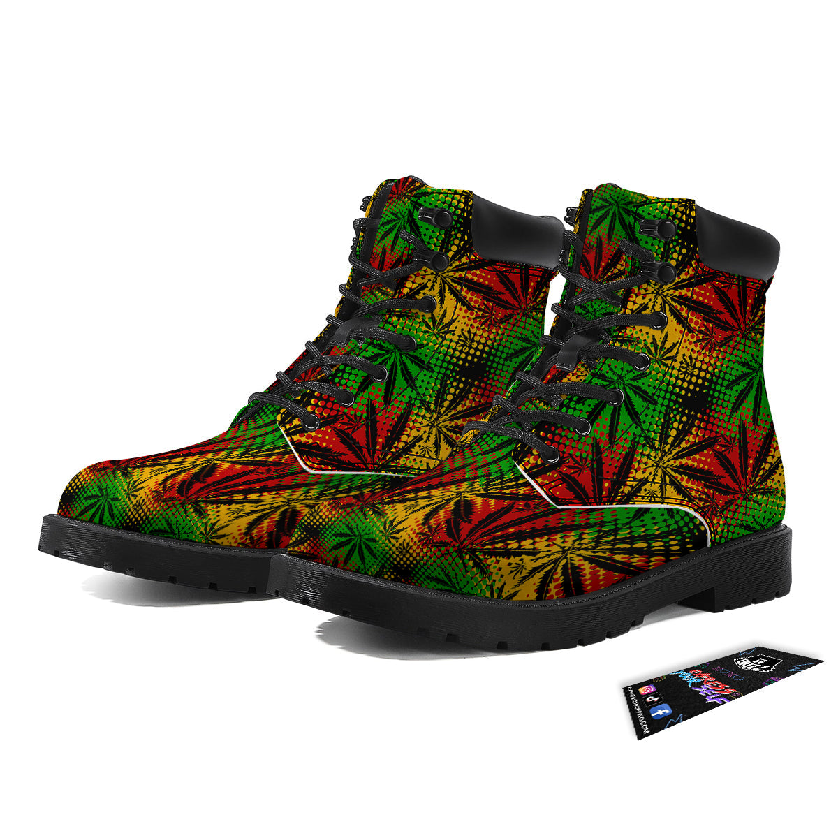 Reggae Abstract Print Pattern Boots-grizzshop
