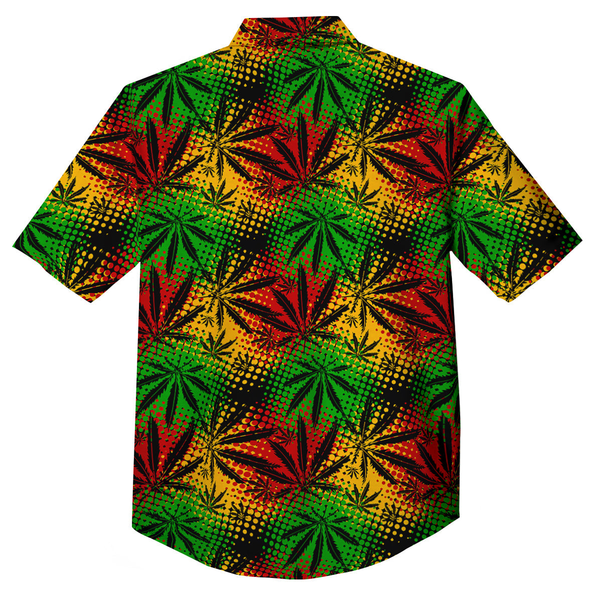 Reggae Abstract Print Pattern Button Up Shirt-grizzshop
