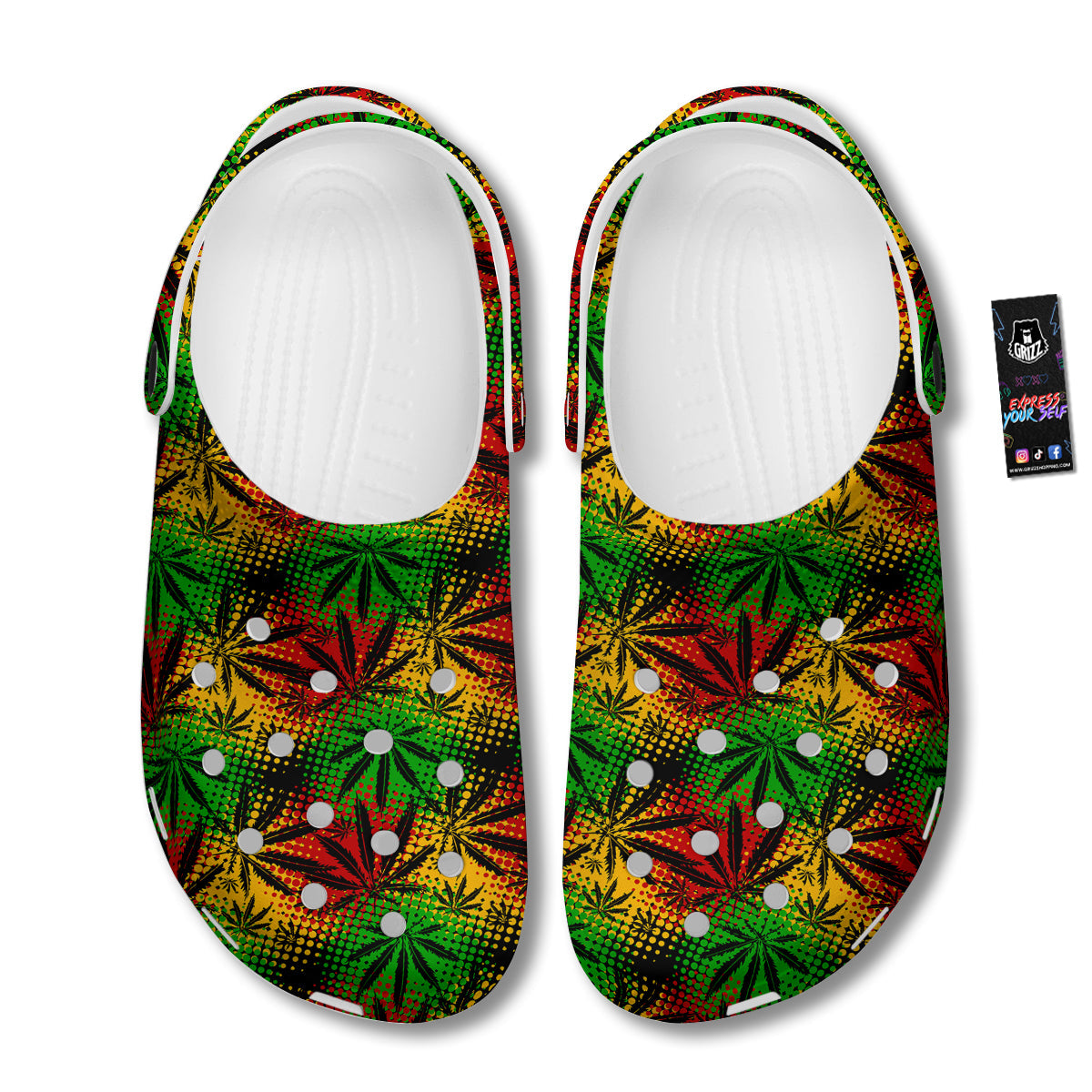Reggae Abstract Print Pattern Clog-grizzshop
