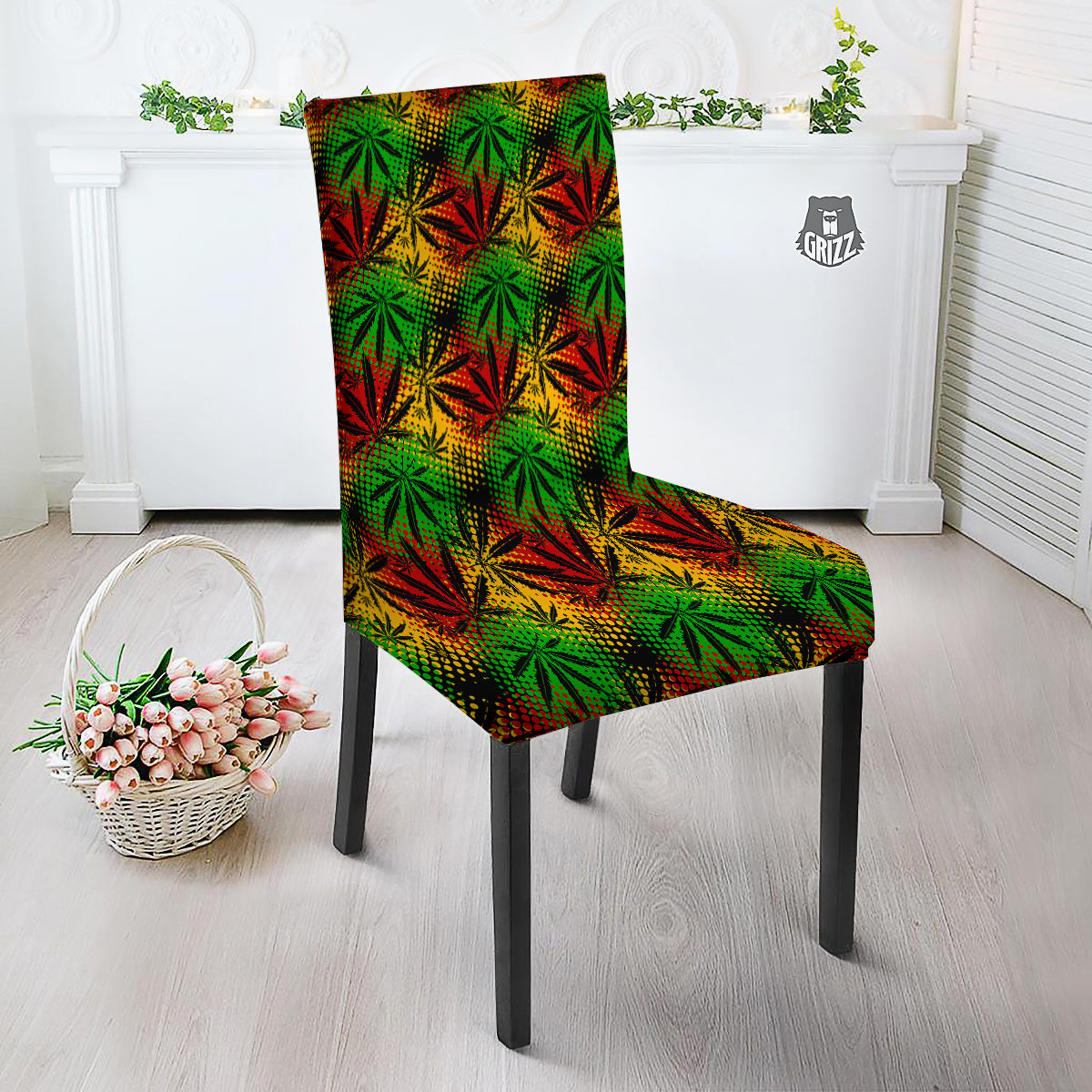 Reggae Abstract Print Pattern Dining Chair Slipcover-grizzshop