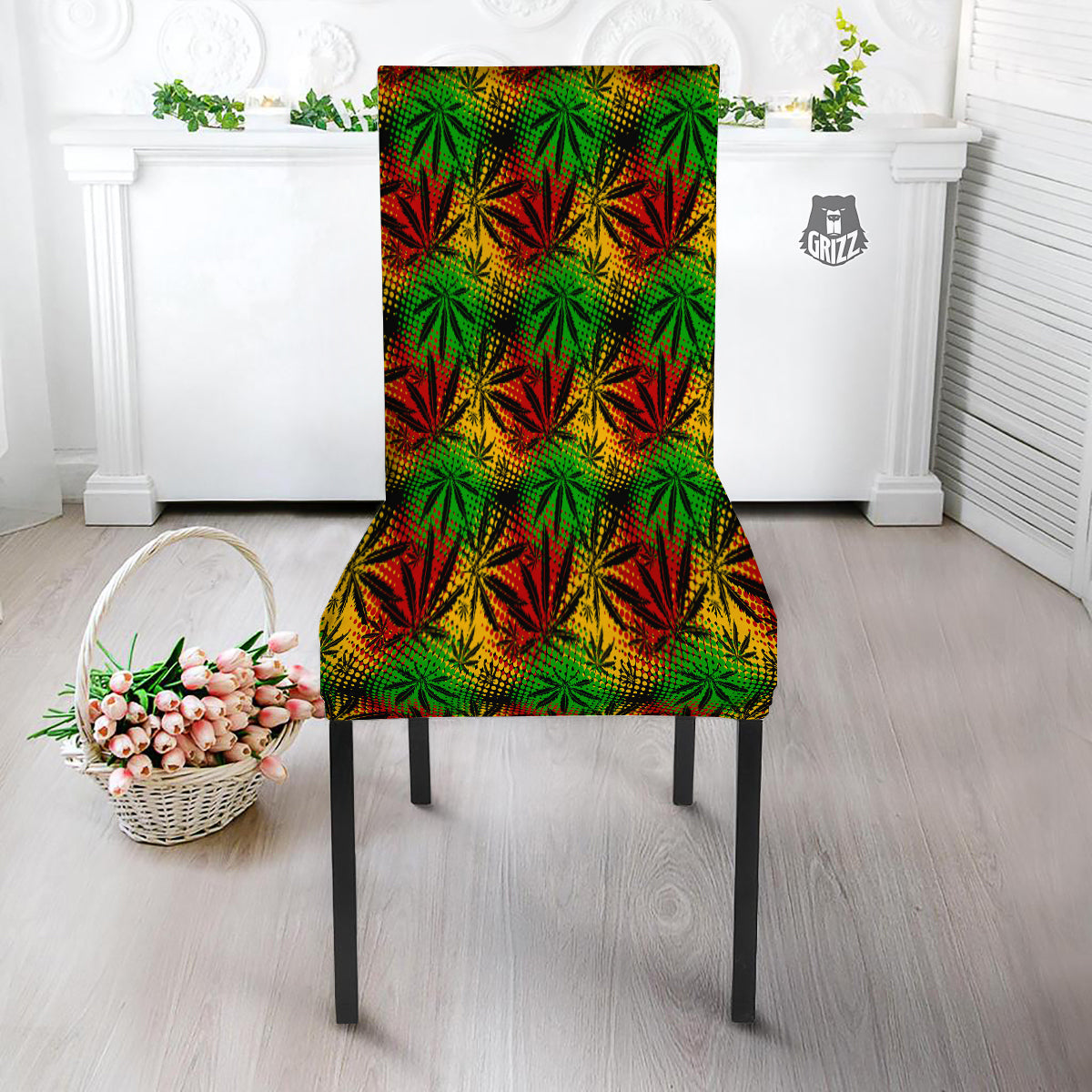 Reggae Abstract Print Pattern Dining Chair Slipcover-grizzshop
