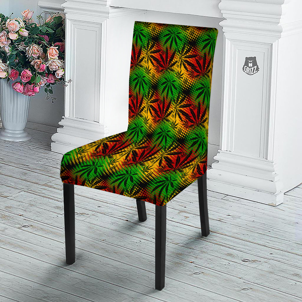 Reggae Abstract Print Pattern Dining Chair Slipcover-grizzshop