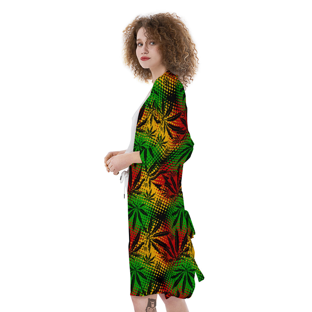 Reggae Abstract Print Pattern Kimono-grizzshop