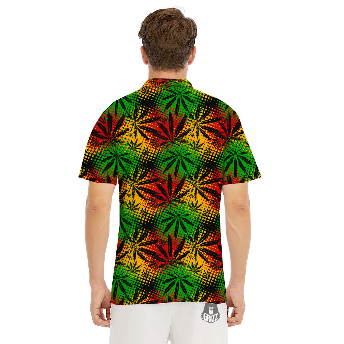 Reggae Abstract Print Pattern Men's Golf Shirts-grizzshop