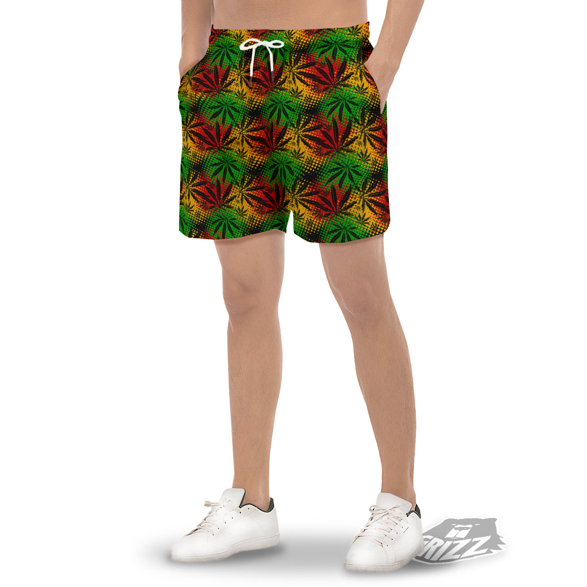 Reggae Abstract Print Pattern Men's Gym Shorts-grizzshop