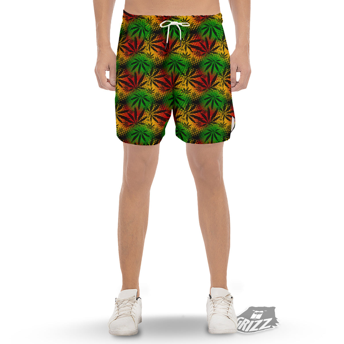 Reggae Abstract Print Pattern Men's Gym Shorts-grizzshop