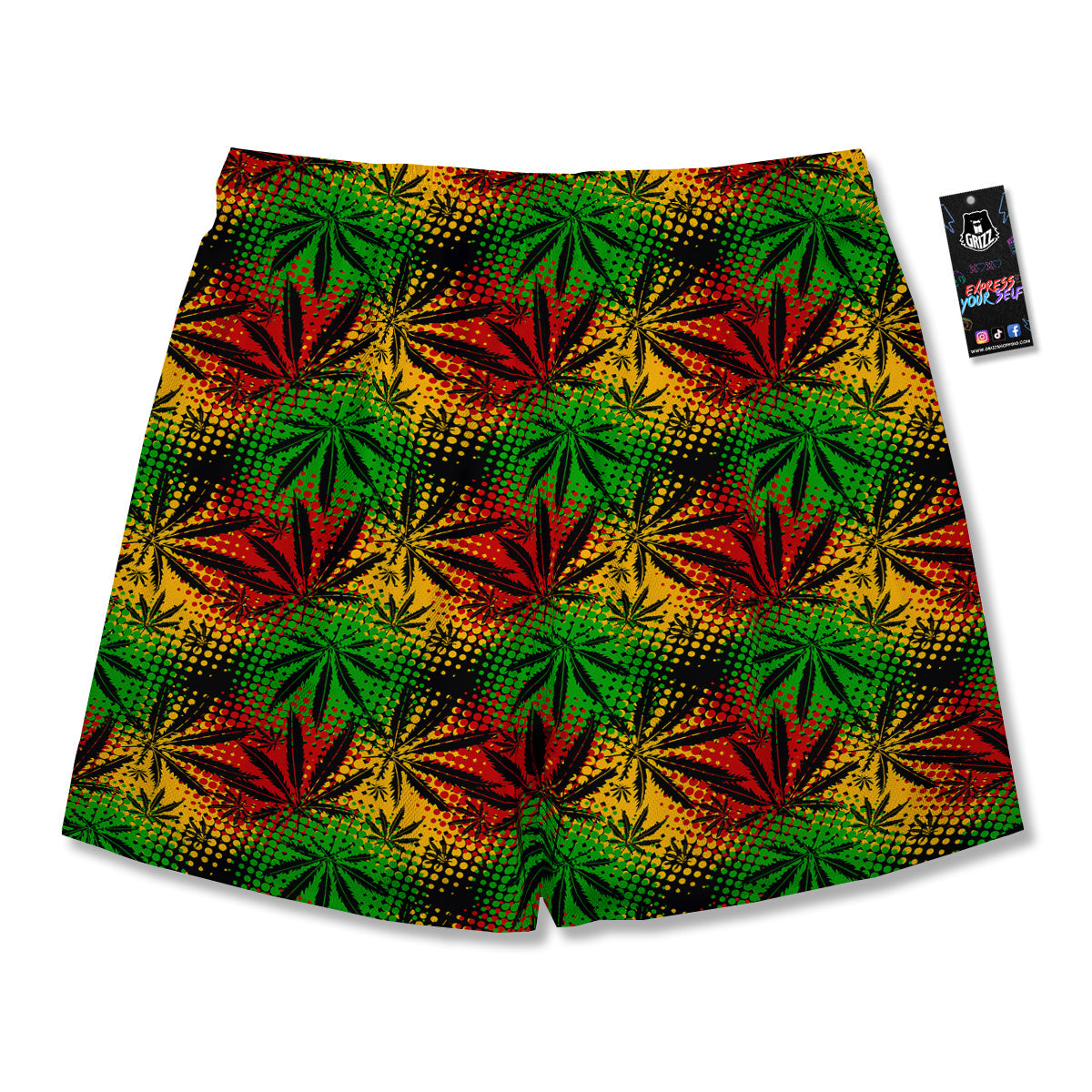 Reggae Abstract Print Pattern Men's Running Shorts-grizzshop