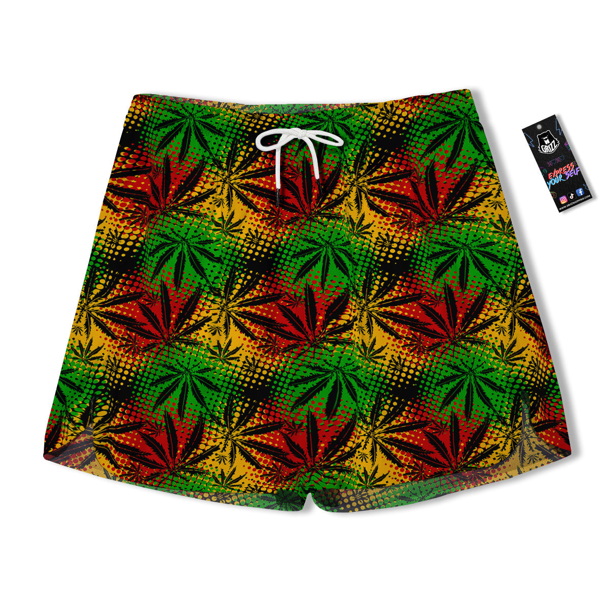 Reggae Abstract Print Pattern Men's Running Shorts-grizzshop