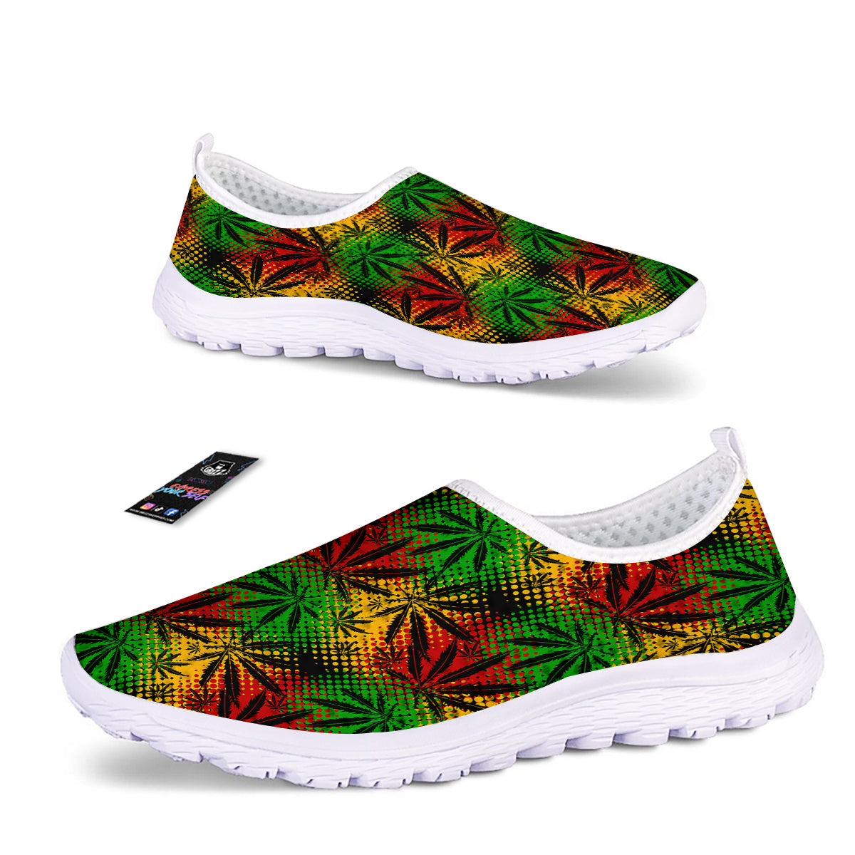 Reggae Abstract Print Pattern Nurse Shoes-grizzshop