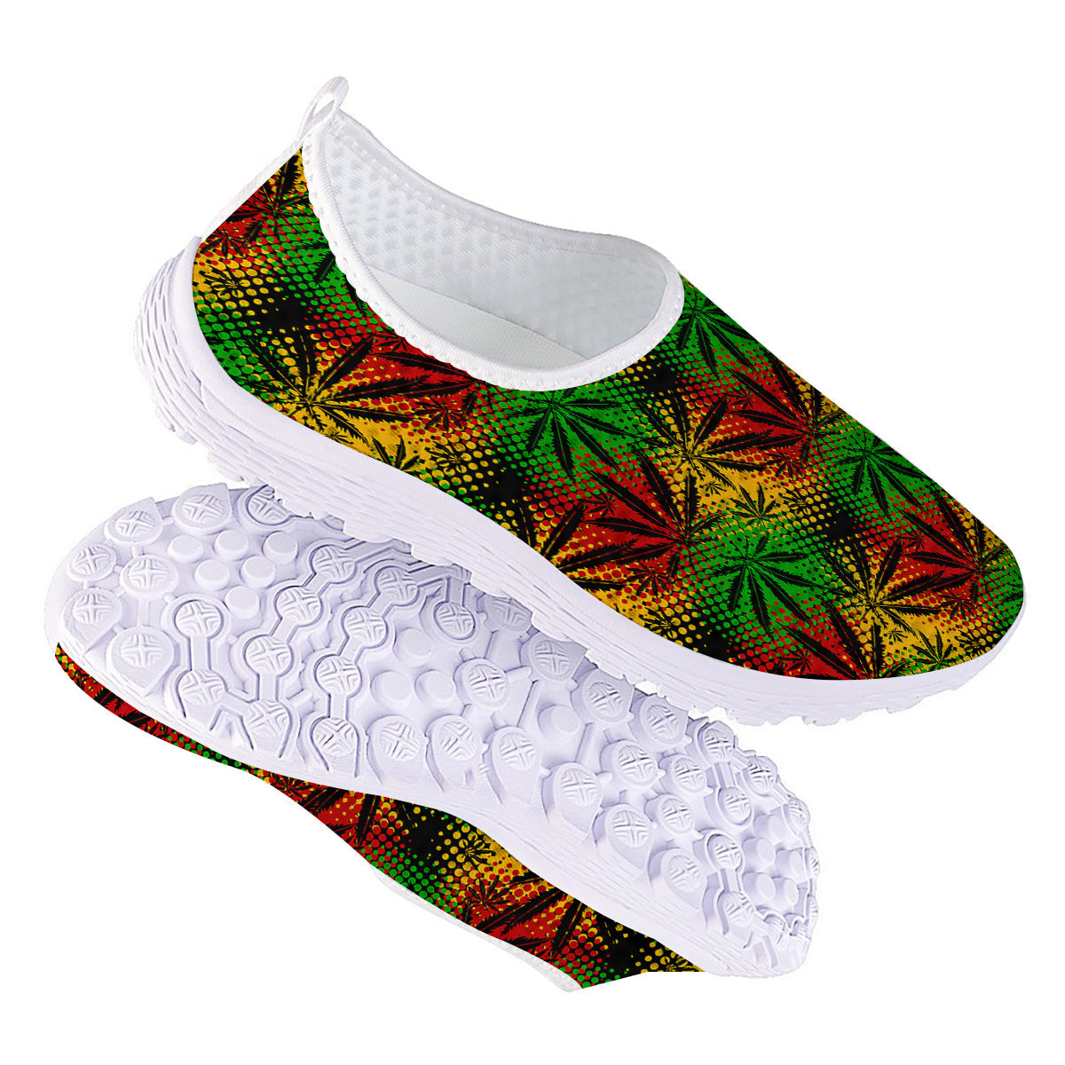 Reggae Abstract Print Pattern Nurse Shoes-grizzshop