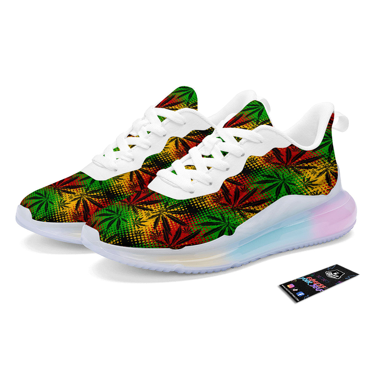 Reggae Abstract Print Pattern Running Sneakers-grizzshop