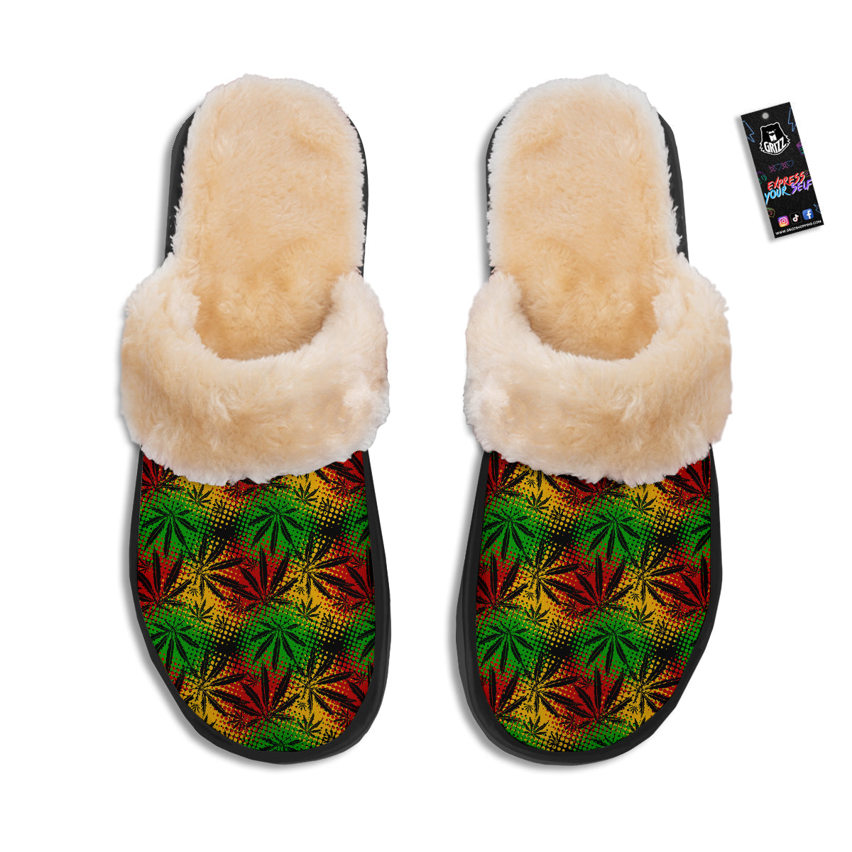 Reggae Abstract Print Pattern Slippers-grizzshop