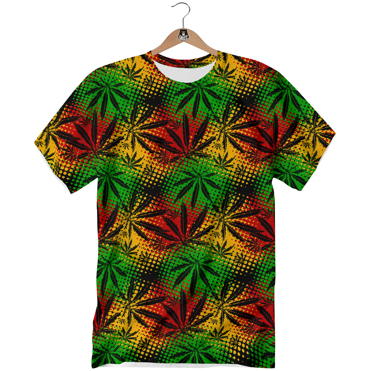 Reggae Abstract Print Pattern T-Shirt-grizzshop