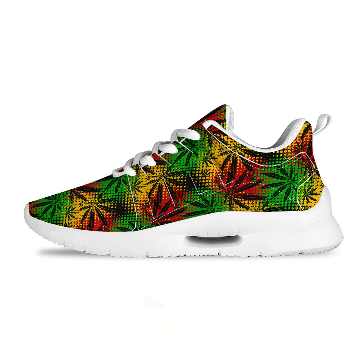 Reggae Abstract Print Pattern Tennis Shoes-grizzshop
