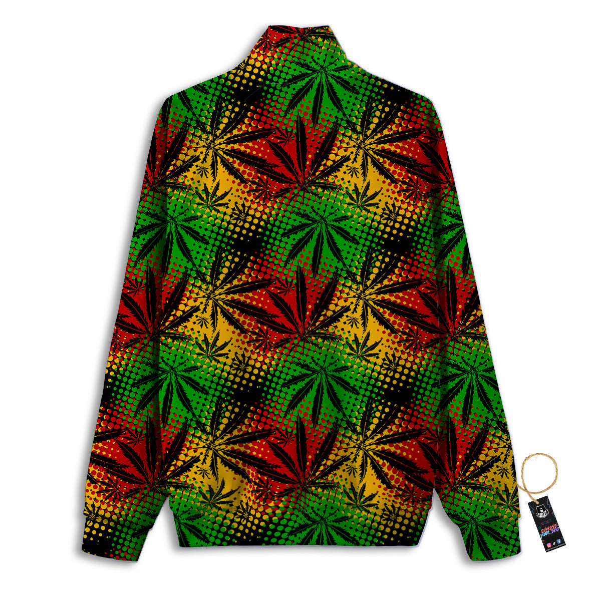 Reggae Abstract Print Pattern Track Jacket-grizzshop