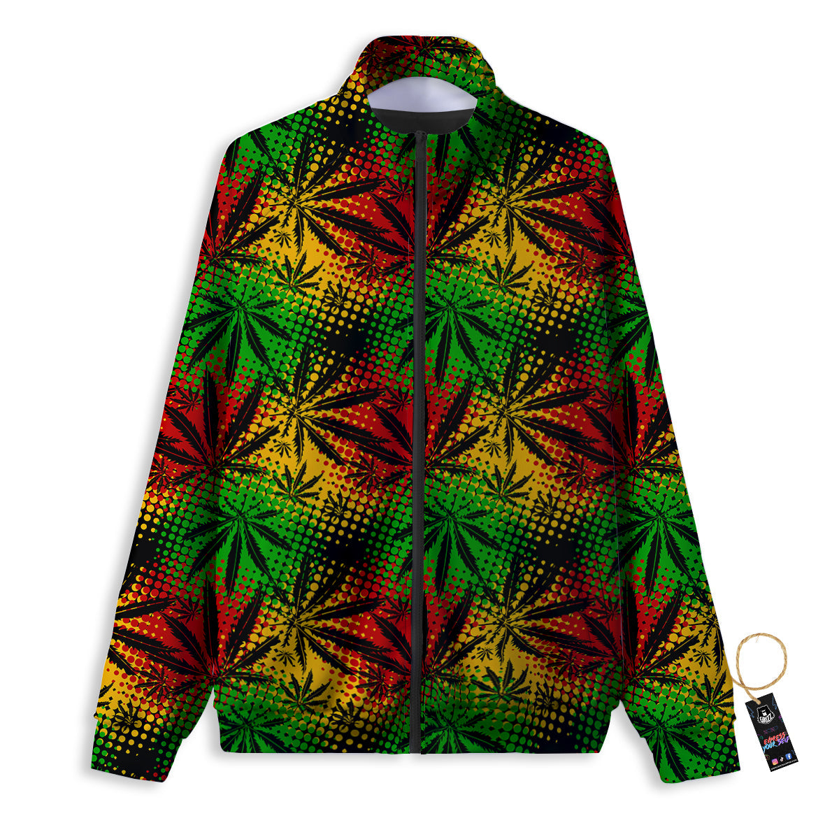 Reggae Abstract Print Pattern Track Jacket-grizzshop