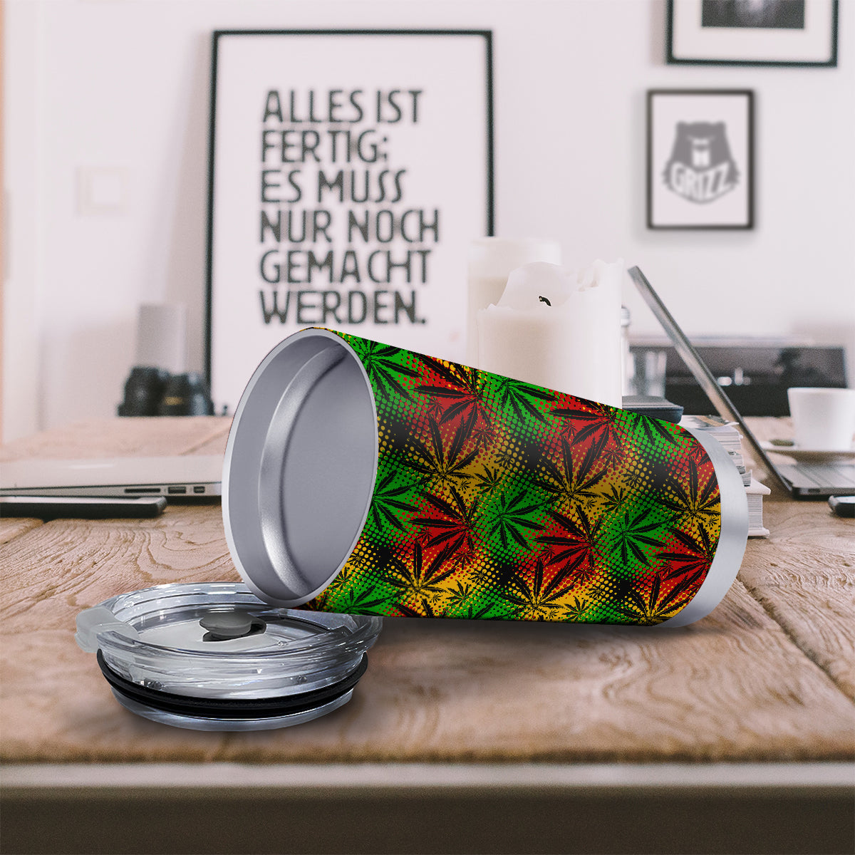 Reggae Abstract Print Pattern Tumbler-grizzshop
