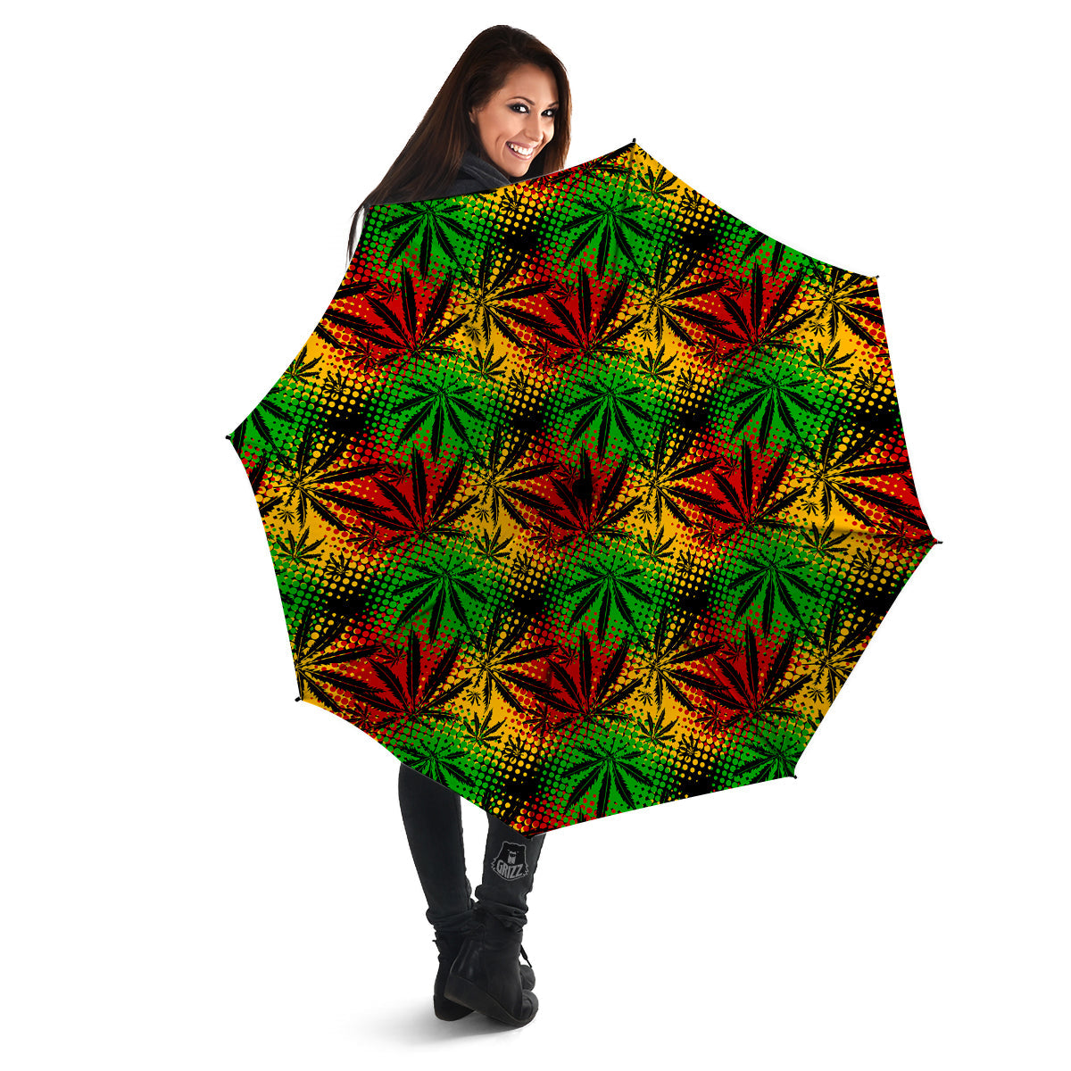 Reggae Abstract Print Pattern Umbrella-grizzshop