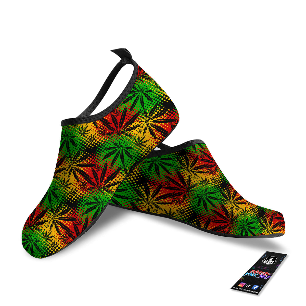 Reggae Abstract Print Pattern Water Shoes-grizzshop