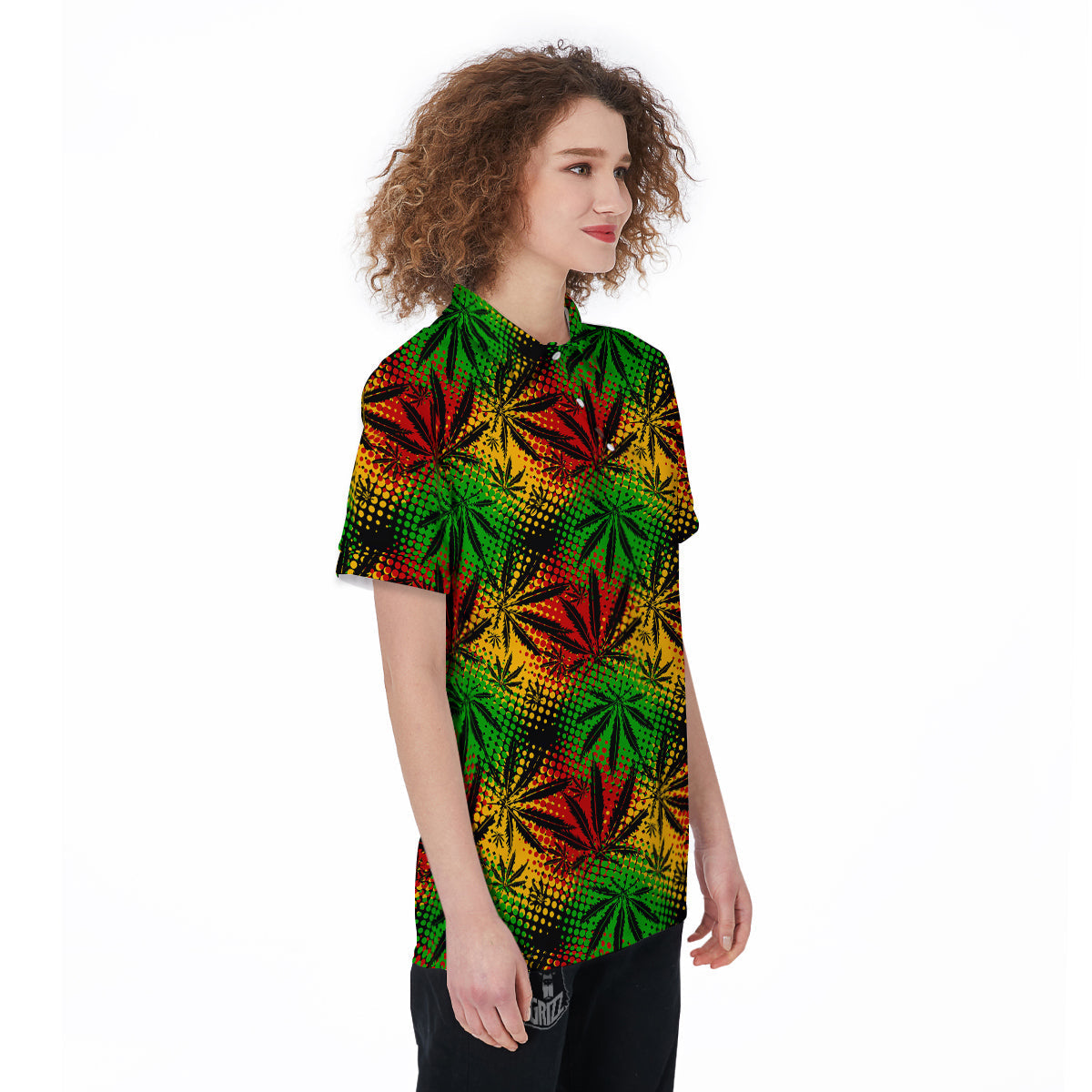Reggae Abstract Print Pattern Women's Golf Shirts-grizzshop