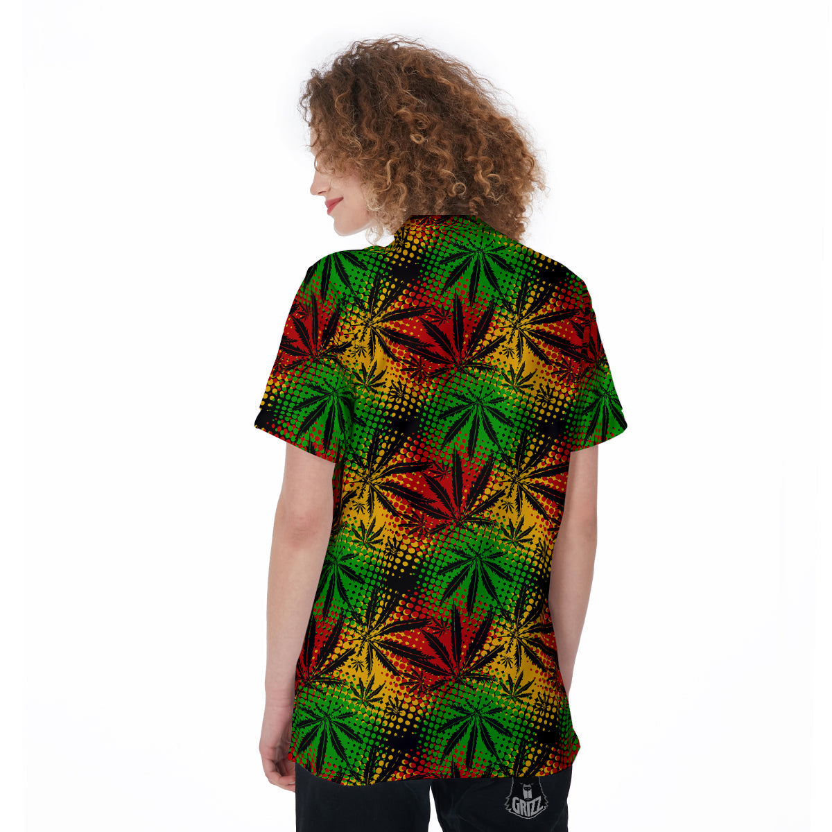 Reggae Abstract Print Pattern Women's Golf Shirts-grizzshop