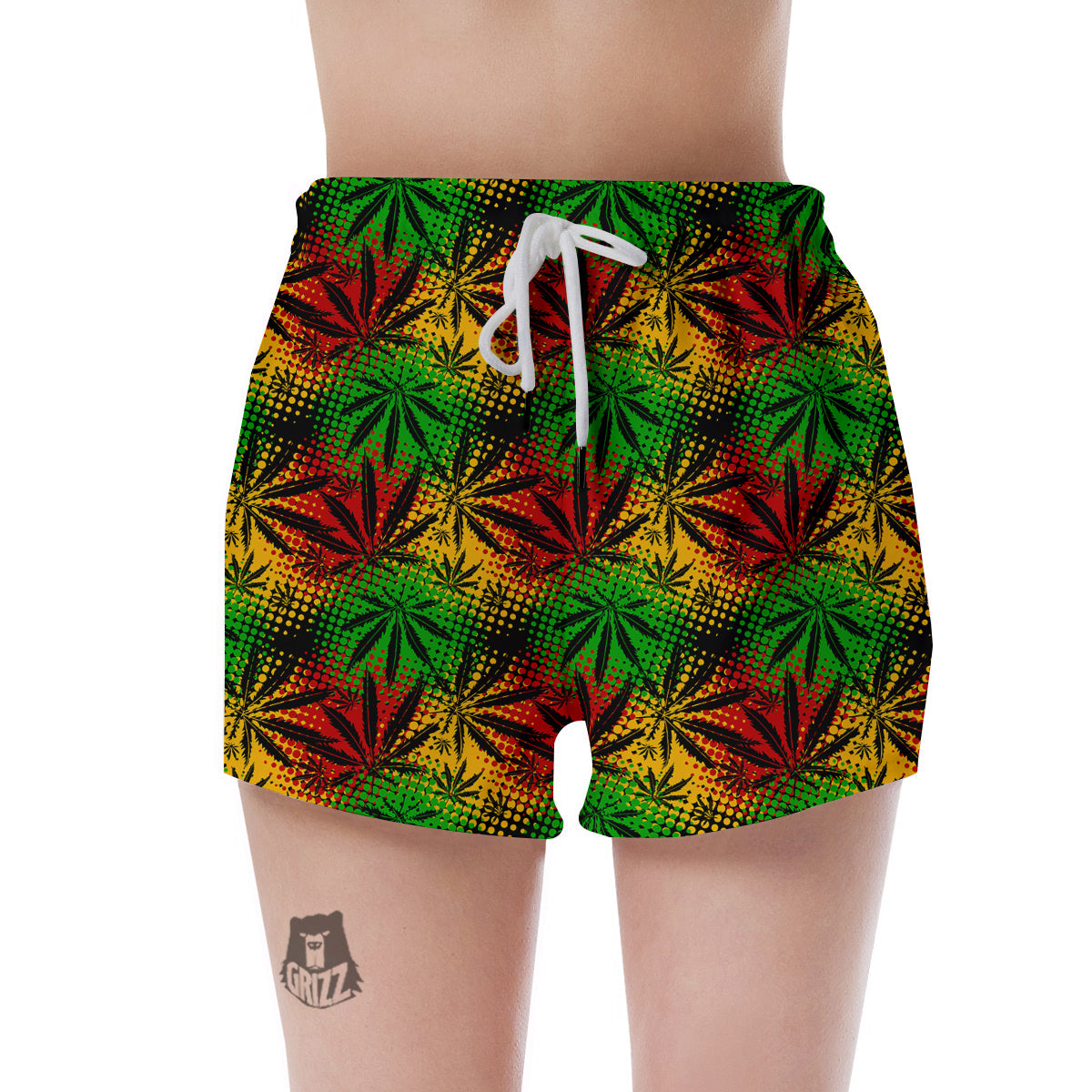 Reggae Abstract Print Pattern Women's Shorts-grizzshop
