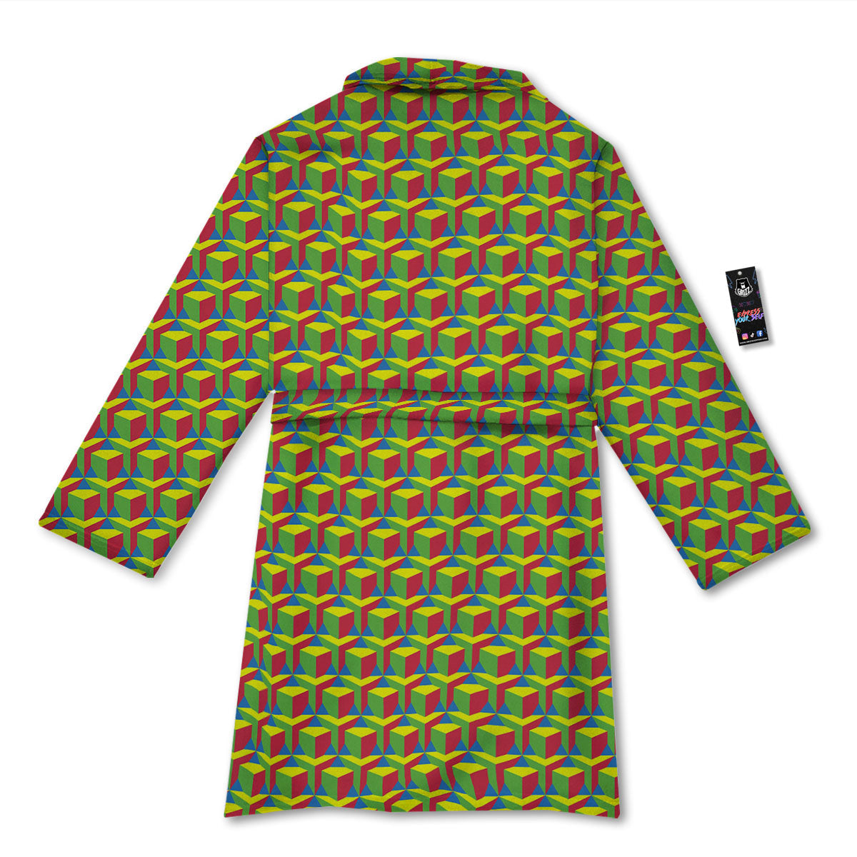 Reggae Geometric Print Pattern Bathrobe-grizzshop