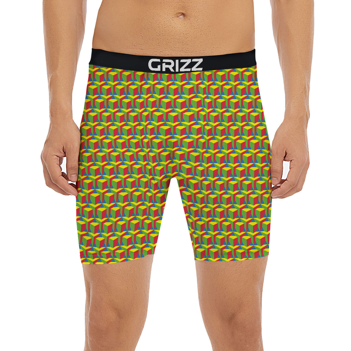 Reggae Geometric Print Pattern Boxer Briefs-grizzshop