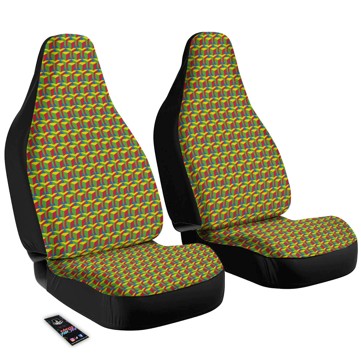 Reggae Geometric Print Pattern Car Seat Covers-grizzshop
