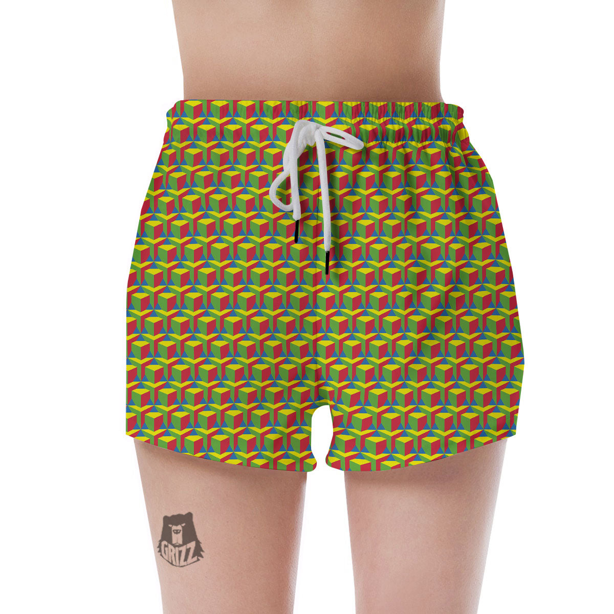 Reggae Geometric Print Pattern Women's Shorts-grizzshop