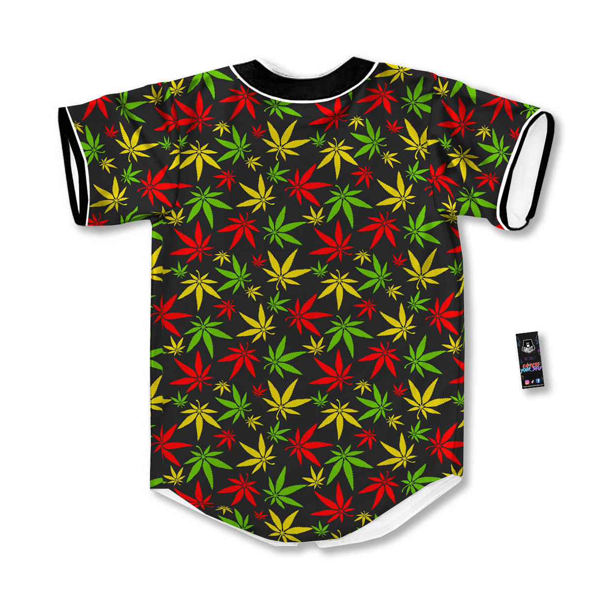 Reggae Hemp Leaf Print Pattern Baseball Jersey-grizzshop
