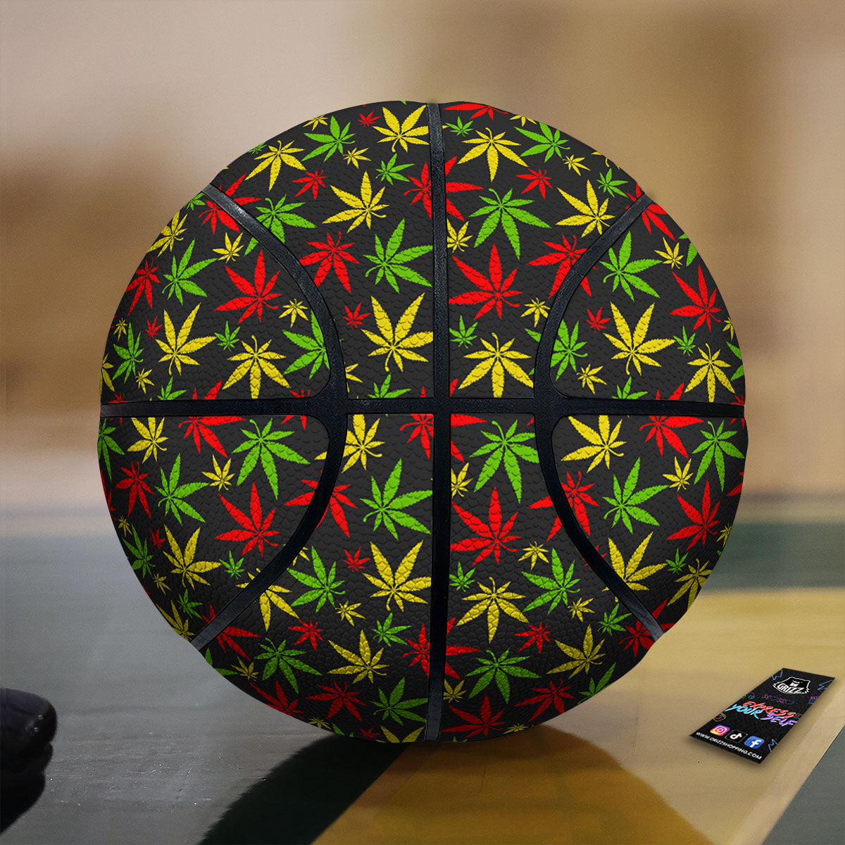Reggae Hemp Leaf Print Pattern Basketball
