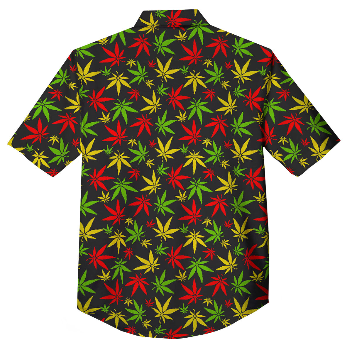Reggae Hemp Leaf Print Pattern Button Up Shirt-grizzshop